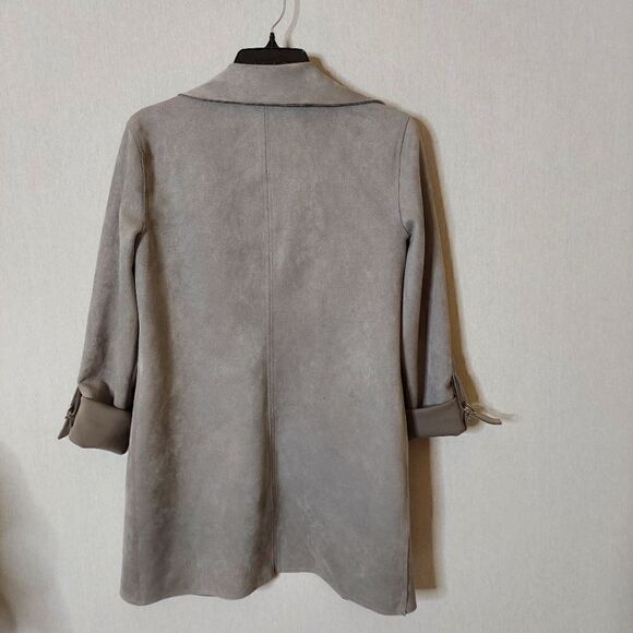 Kut from the Kloth Gray open front faux leather blazer size XS - Picture 6 of 12